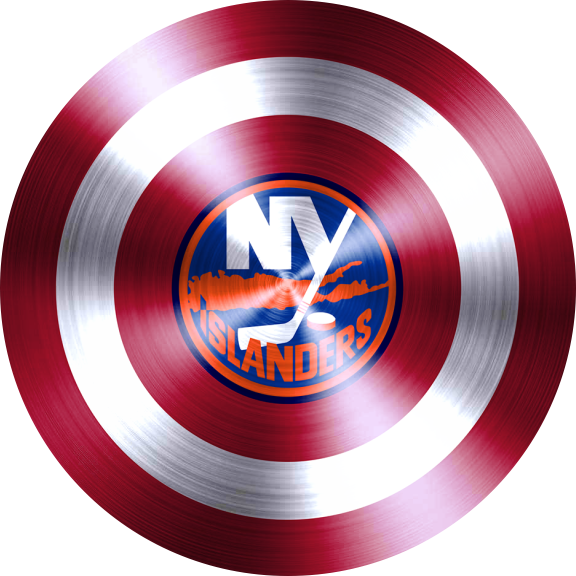 Captain American Shield With New York Islanders Logo cricut iron on